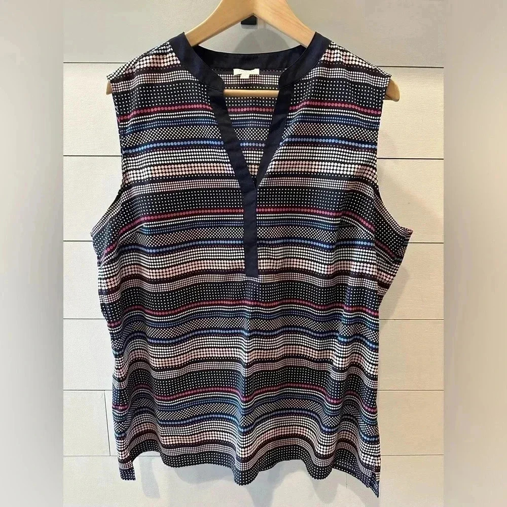 Talbots Striped Sleeveless Blouse- size XL
